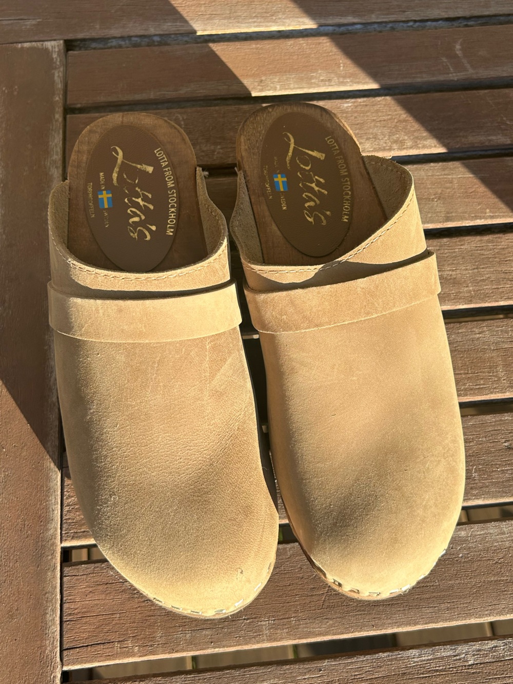 Lotta Classic Taupe Clogs in Oiled Nubuck Leather